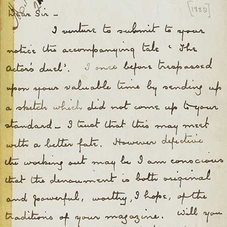 Letter to Blackwood's Magazine about The Actor's Duel (january~march 1882)