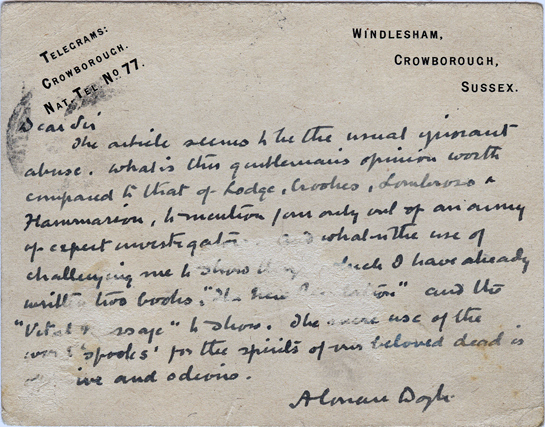 Postcard to H. S. Hodges (11 january 1920)