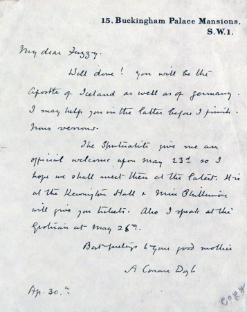 Letter to Florizel Von Reuter (Fuzzy) (30 april 1929)