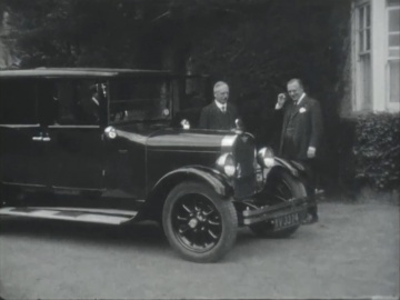 Conan Doyle Home Movie Footage 01 (26 sec.) Conan Doyle secretary Alfred H. Wood with chauffeur
