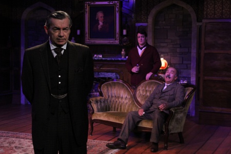 Sherlock Holmes (Gordon Moore), Sir Henry Baskerville (Alex Vaux) and Dr. Watson (Henry Montelongo)