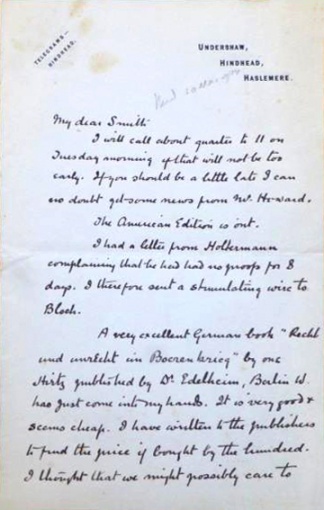 Letter to Reginald J. Smith (10 march 1902)