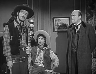 Bob Cunningham as Bison Jack (left) in episode The Case of the Texas Cowgirl (1954)