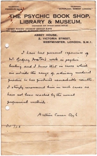 Letter about Godfrey Foster (october 1928)