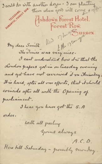 Letter to Herbert Greenough Smith (17 january 1902)