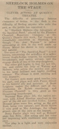 Review in Dundee Courier (4 march 1930, p. 3)