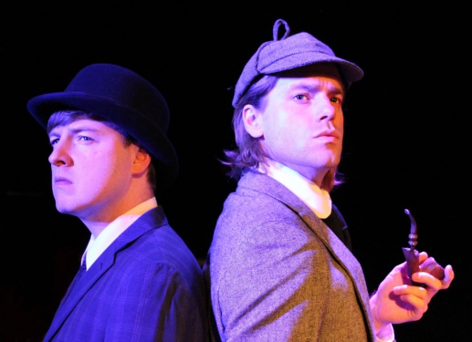 Dr. Watson (Ronald Coats) and Sherlock Holmes (Tyler Grezaffi)