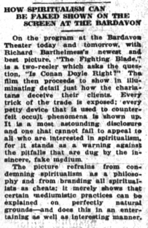 Review in Poughkeepsie Eagle News (11 december 1923)