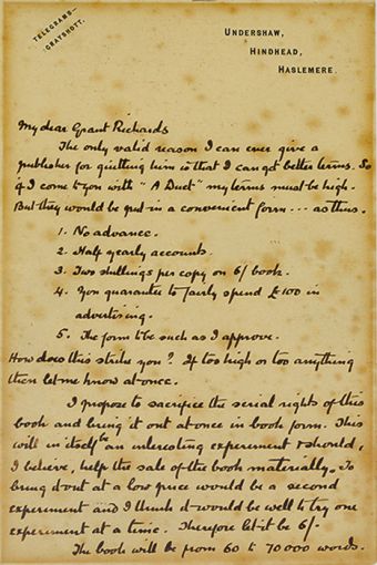 Letter to Grant Richards (dec 1898 ~ jan 1899)