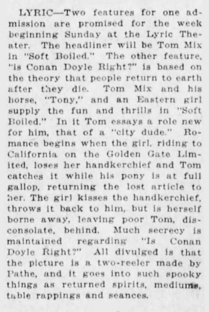 Announcement in The Cincinnati Enquirer (27 september 1923)