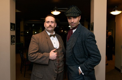 Dr. Watson (Michael R. J. Campbell) and Sherlock Holmes (William Elsman)