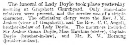 Funeral The Times (7 july 1906, p. 12)