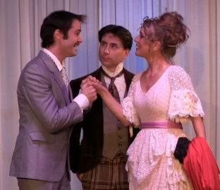 Dr. Watson (Luke Tuite), Sherlock Holmes (Greg Jones) and Lillie Langtry (Janni De Zwart)