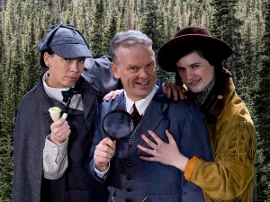Sherlock Holmes (Julie Talty), Oscar Dove (Don Thumim) and Rowdy Annie (Kay Robbins)