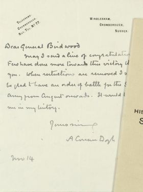 Letter to William Birdwood (14 november)