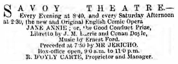 Ad in London Evening Standard (10 june 1893, p. 14)