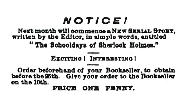 Announcement by Oliver McEwan (The Young Phonographer, february 1894, p. 1).