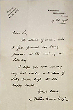 Letter about his attack of illness (18 february 1908)
