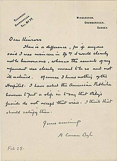 Letter to Albert Kinross (28 february)