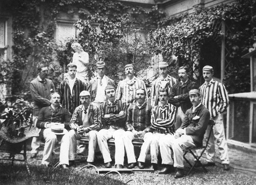 Arthur Conan Doyle with the British cricket team (The Rambling Brittons) which toured Holland (august 1891).