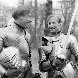 Adrian in armour with Douglas Ash (march 1948).