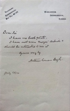 Letter to J. C. S. King (10 july 1910)