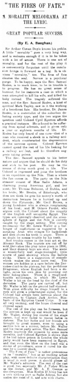 Review (London Daily News, 16 june 1909, p. 5)