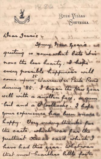 Letter to Jessie Drummond (january 1885)