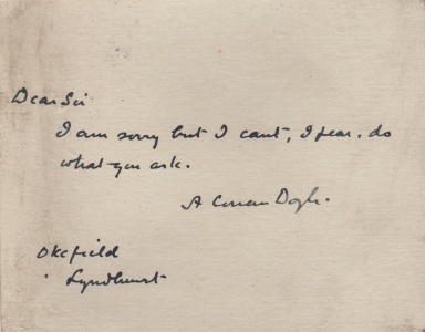 Notecard to Patrick Braybrooke (1924)