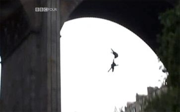 The fall like at Reichenbach Falls, but in Edinburgh