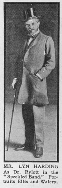 Lyn Harding as Dr. Grimesby Rylott (The Graphic, 11 june 1910, p. 34)