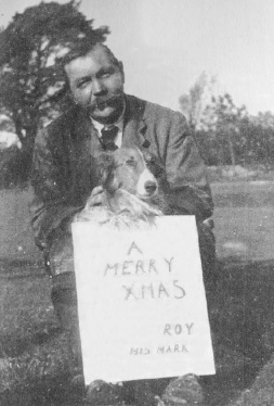 Arthur Conan Doyle with his border collie dog Roy.