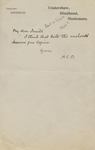Letter to Herbert Greenough Smith (25 july 1902)