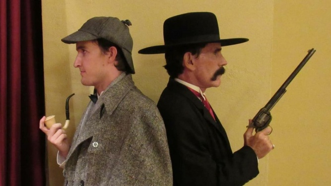 Sherlock Holmes (Andrew Groleau) and Wyatt Earp (Ian Mathew Rice)