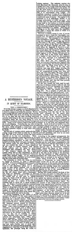 A Mysterious Voyage (Lloyd's List, 4 august 1906, p. 10)