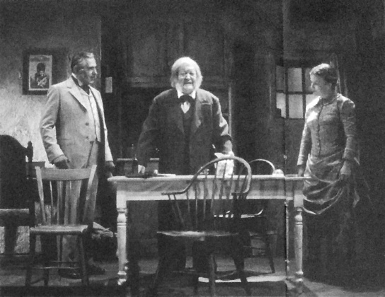 Col. Midwinter (Al Kozlik), Corp. Brewster (Tony Van Bridge) and Norah Brewster (Shauna Black)