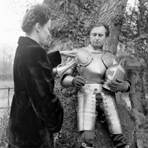 Adrian in armour served by his wife Anna (march 1948).