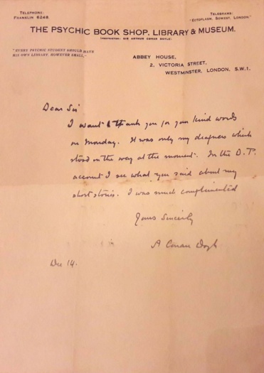 Letter about Das Nebelland (14 december 1926)