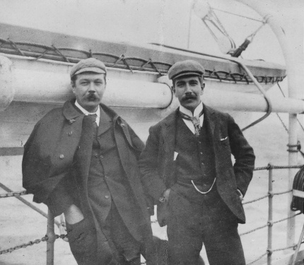 Arthur Conan Doyle and his brother Innes onboard the Elbe toward USA.