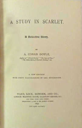 A Study in Scarlet title page (1892)