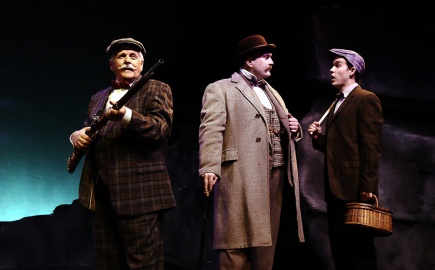 Mr. Frankland (Joe Higgins), Dr. Watson (Michael R. J. Campbell) and Jack Stapleton (Sean Patrick Nill)