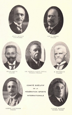 Executive committee of the International Spiritualist Federation. Sir Arthur Conan Doyle as Honorary President.