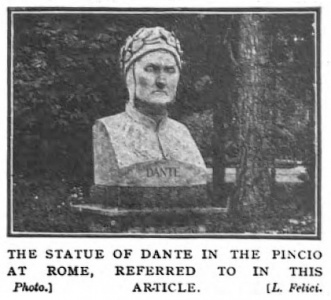 The statue of Dante in the Pincio at Rome, referred to in this article.