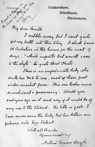 Letter to Mr Smith about a lady manuscript (undated)