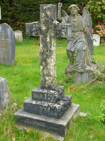 Her gravestone in St. Luke Churchyard, Grayshott, East Hampshire.