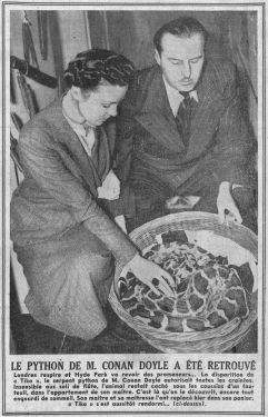 Anna and Adrian with their python "Tiko" (2 november 1938).