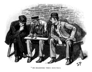 He examined them minutely.