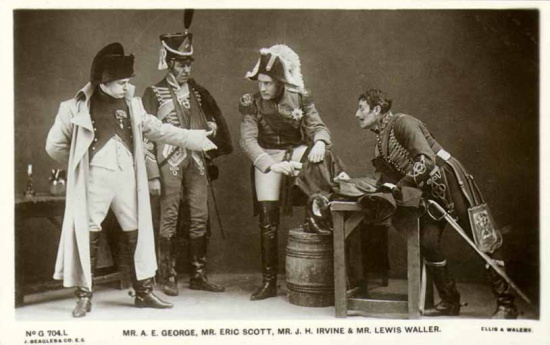 Napoleon (A. E. George), Col. Guérin (Eric Scott), General de Caulaincourt (J. H. Irvine) and Brigadier Gerard (Lewis Waller)