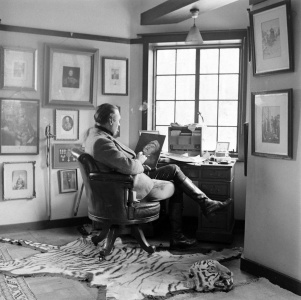 Adrian painting at his desk (march 1948).