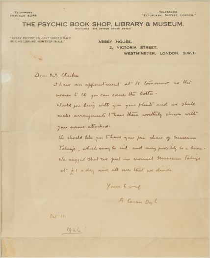 Letter to Mr. Clarke (11 october 1926)